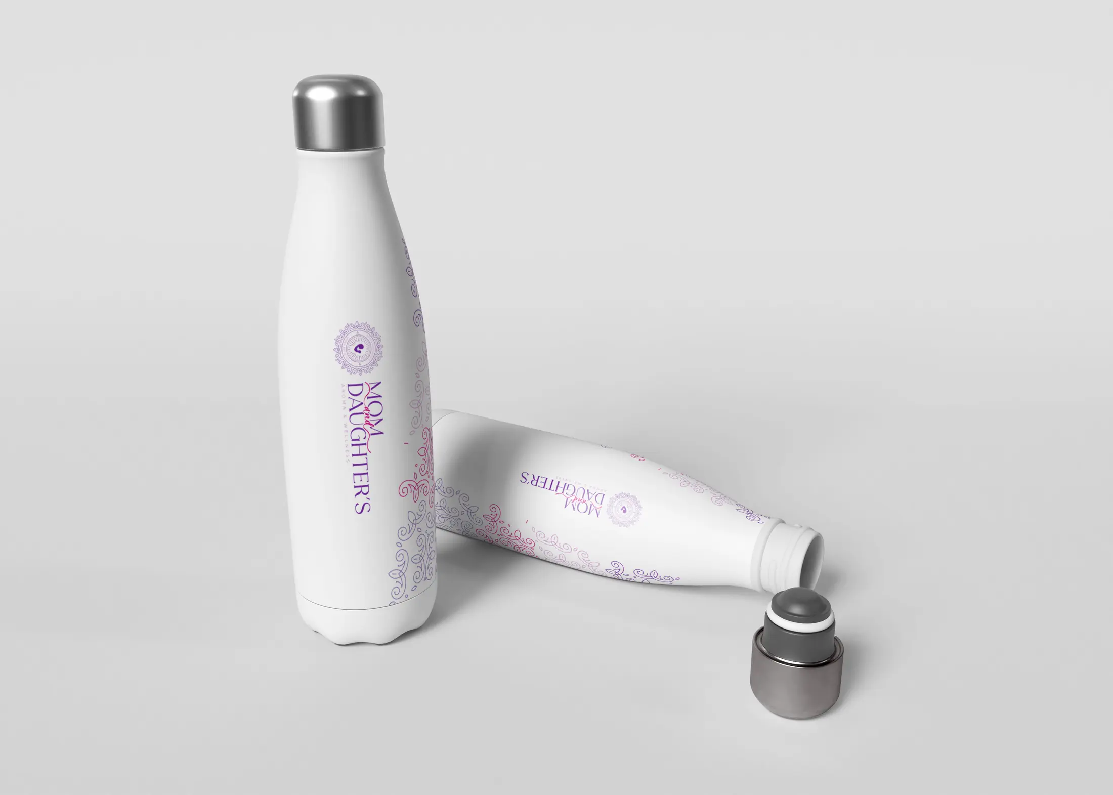 Botellas blancas de productos de bienestar