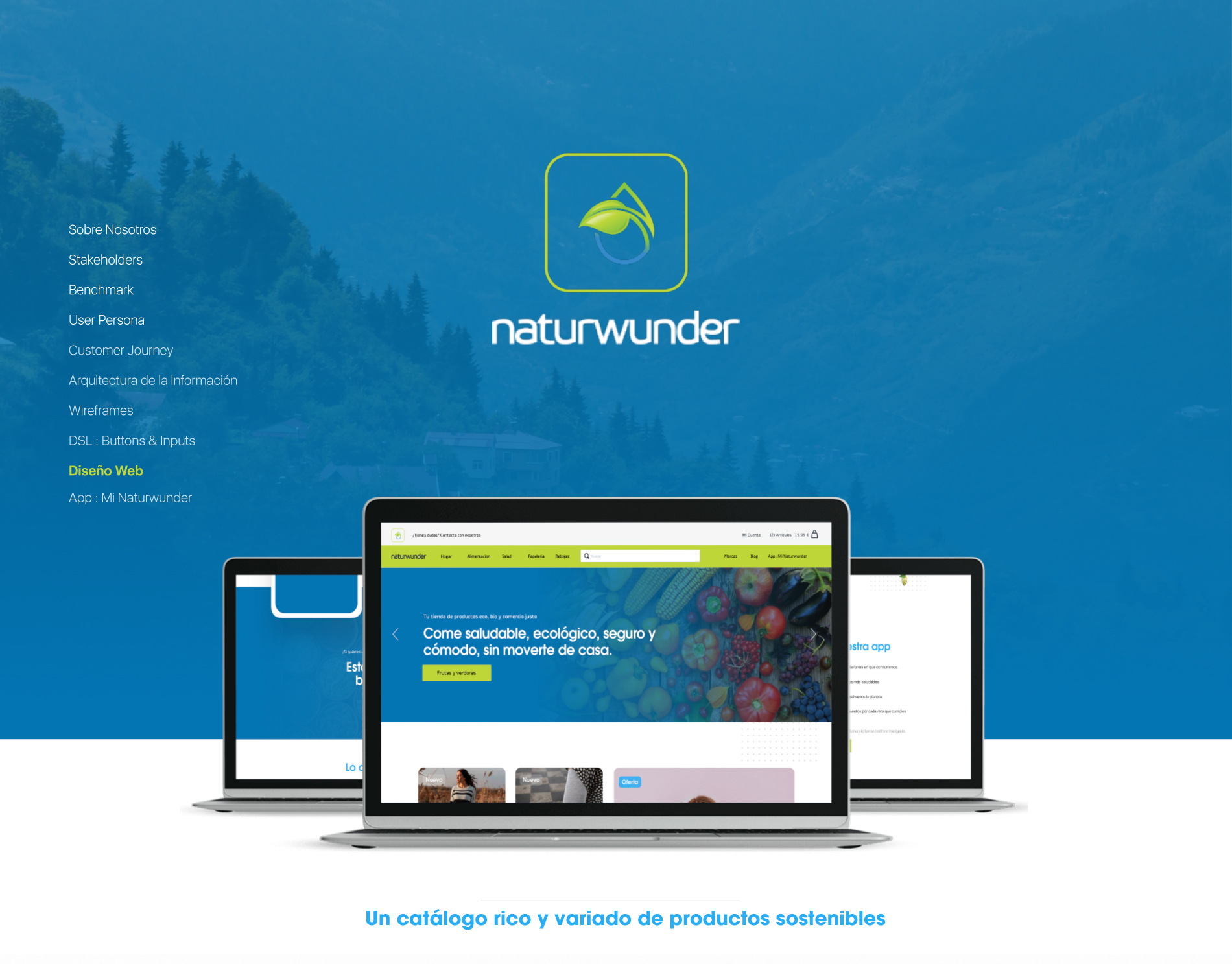 Presentación del ecosistema digital Naturwunder en ordenador, tableta y móvil